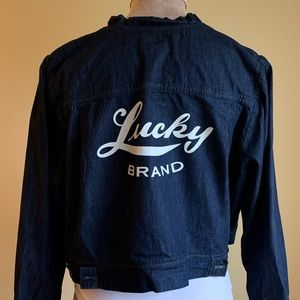 Lucky Brand Denim Shrunken Bomber Jacket